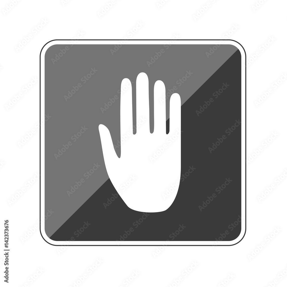 App Button schwarz reflektierend handfläche App Button schwarz reflektierend handfläche