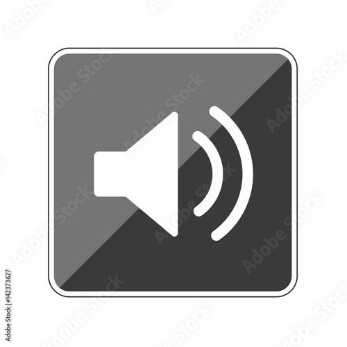 App Button schwarz reflektierend audio