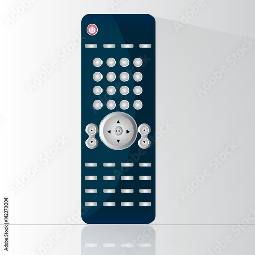 TV remote control illustration in flat design.