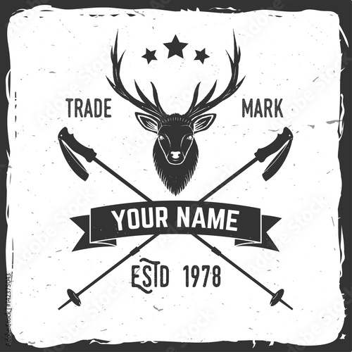 Hiking club badge with Trekking Poles.