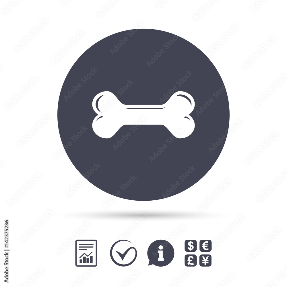 Dog bone sign icon. Pets food symbol. Dog bone sign icon. Pets food symbol.