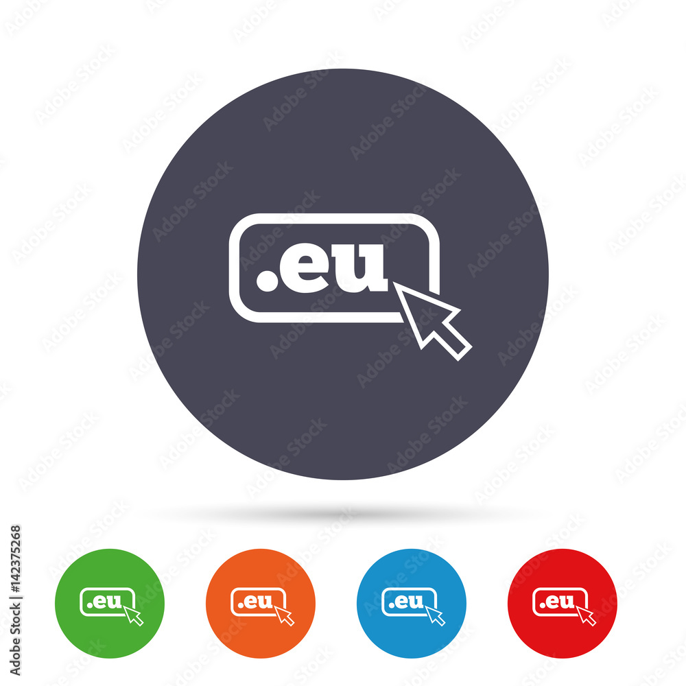 Domain EU sign icon. Top-level internet domain. Domain EU sign icon. Top-level internet domain.