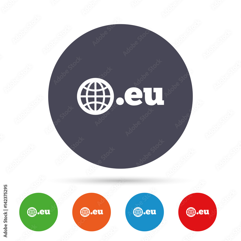 Domain EU sign icon. Top-level internet domain. Domain EU sign icon. Top-level internet domain.