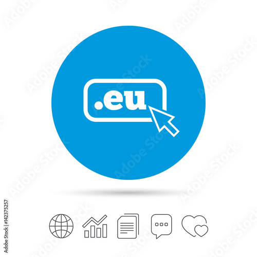 Domain EU sign icon. Top-level internet domain.