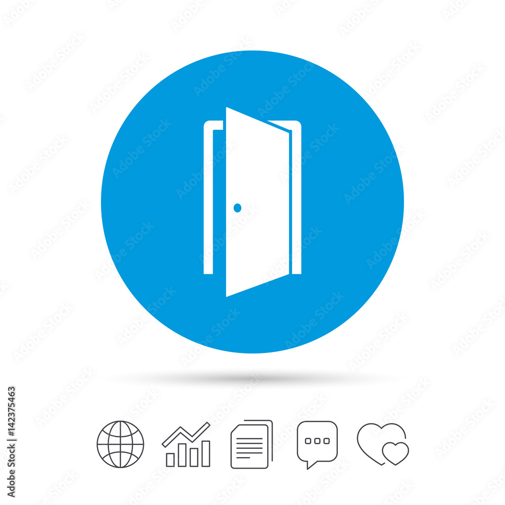 Door sign icon. Enter or exit symbol. Door sign icon. Enter or exit symbol.