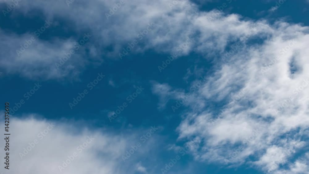 White clouds running over blue sky. 4k Time Lapse Video White clouds running over blue sky. 4k Time Lapse Video