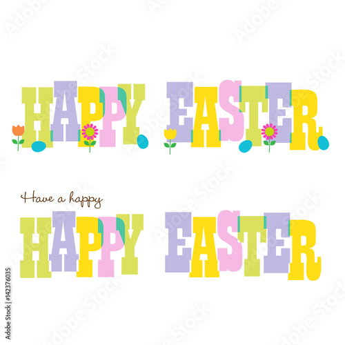 pastel happy easter typography