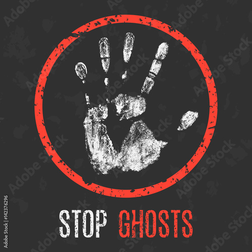 Vector. Paranormal phenomena: stop ghosts.