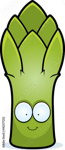 Cartoon Asparagus Smiling