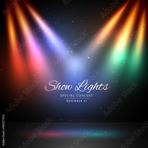 stage with colorful lights background