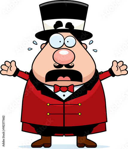 Cartoon Circus Ringmaster Panic
