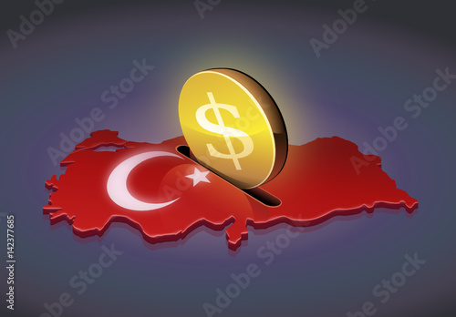 Invest dollars in Turkey (dark background)
