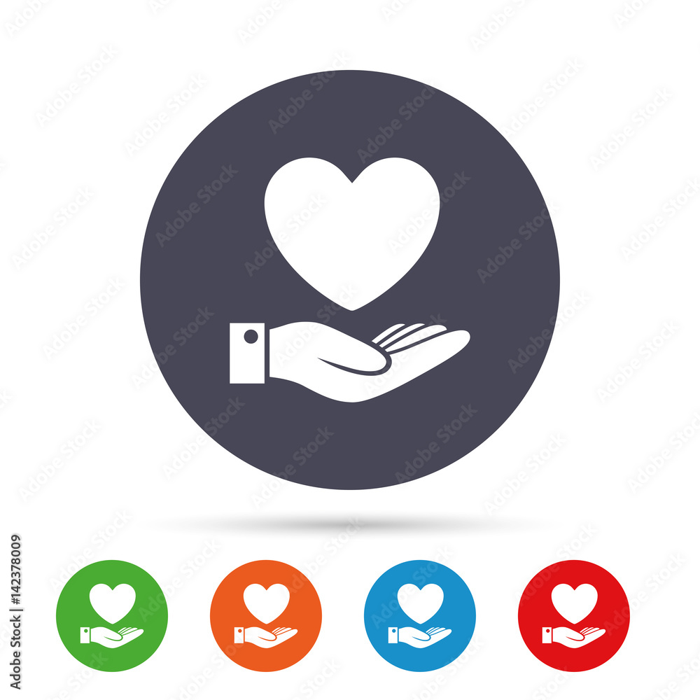 Heart and hand sign. Palm holds love symbol. Heart and hand sign. Palm holds love symbol.