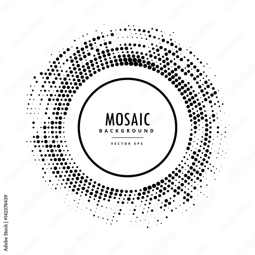 halftone mosaic frame in black halftone mosaic frame in black