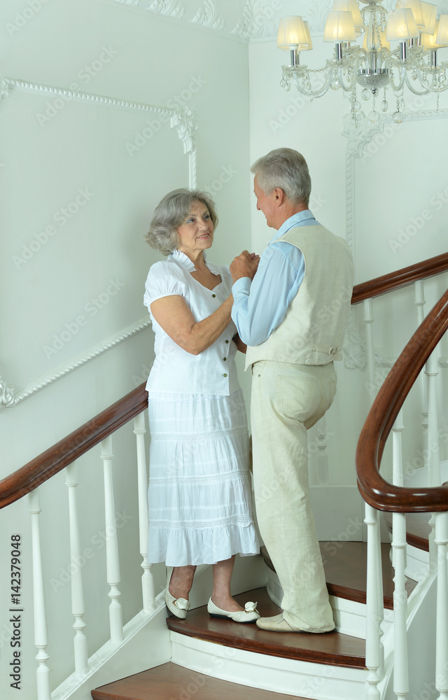 Happy elderly couple embracing Happy elderly couple embracing