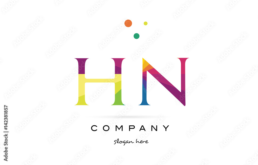 hn h n creative rainbow colors alphabet letter logo icon hn h n creative rainbow colors alphabet letter logo icon