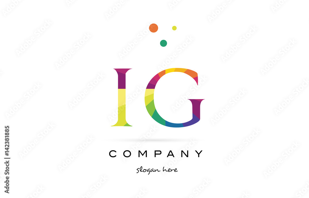 ig i q creative rainbow colors alphabet letter logo icon ig i q creative rainbow colors alphabet letter logo icon