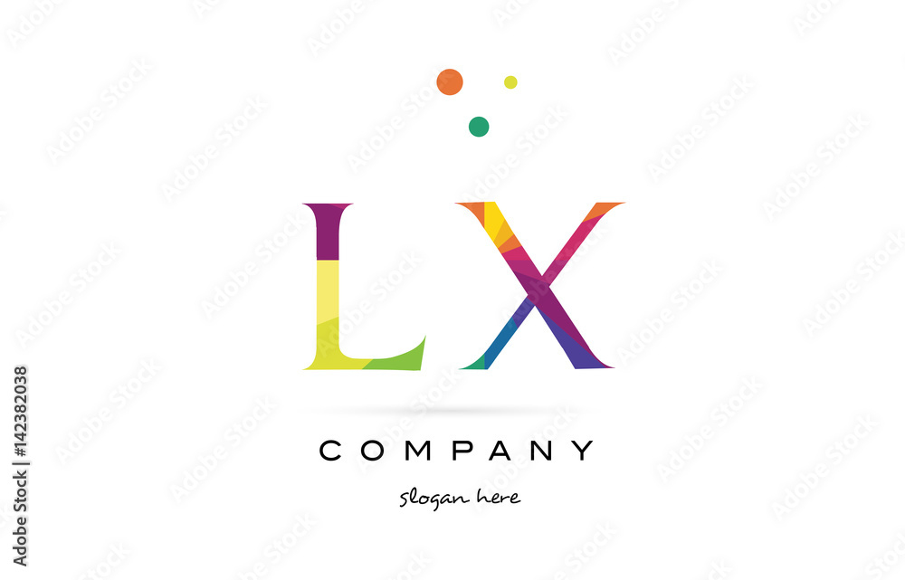 lx l x creative rainbow colors alphabet letter logo icon lx l x creative rainbow colors alphabet letter logo icon