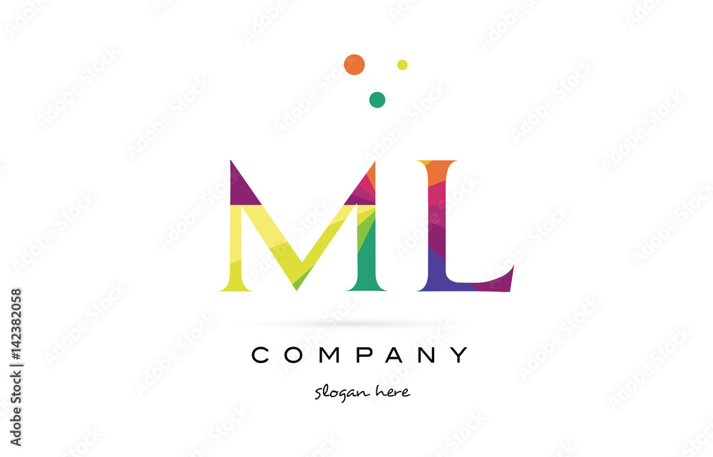 ml m l creative rainbow colors alphabet letter logo icon ml m l creative rainbow colors alphabet letter logo icon