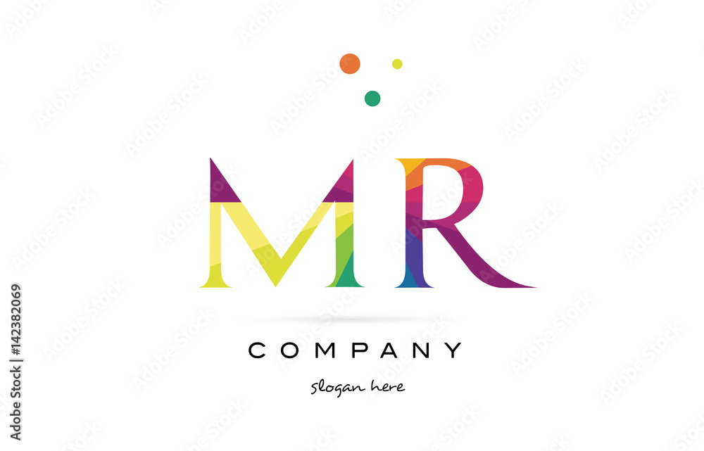 mr m r creative rainbow colors alphabet letter logo icon mr m r creative rainbow colors alphabet letter logo icon
