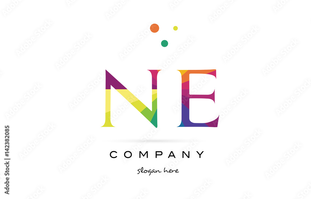 ne n e creative rainbow colors alphabet letter logo icon ne n e creative rainbow colors alphabet letter logo icon