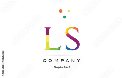 ls l s  creative rainbow colors alphabet letter logo icon