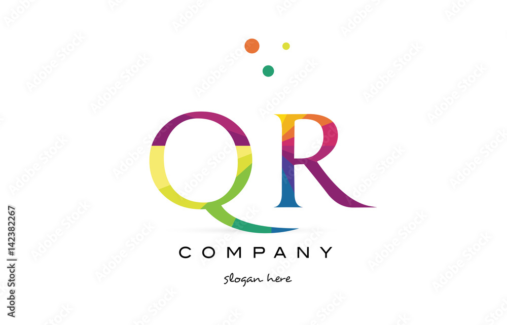 qr q r creative rainbow colors alphabet letter logo icon qr q r creative rainbow colors alphabet letter logo icon