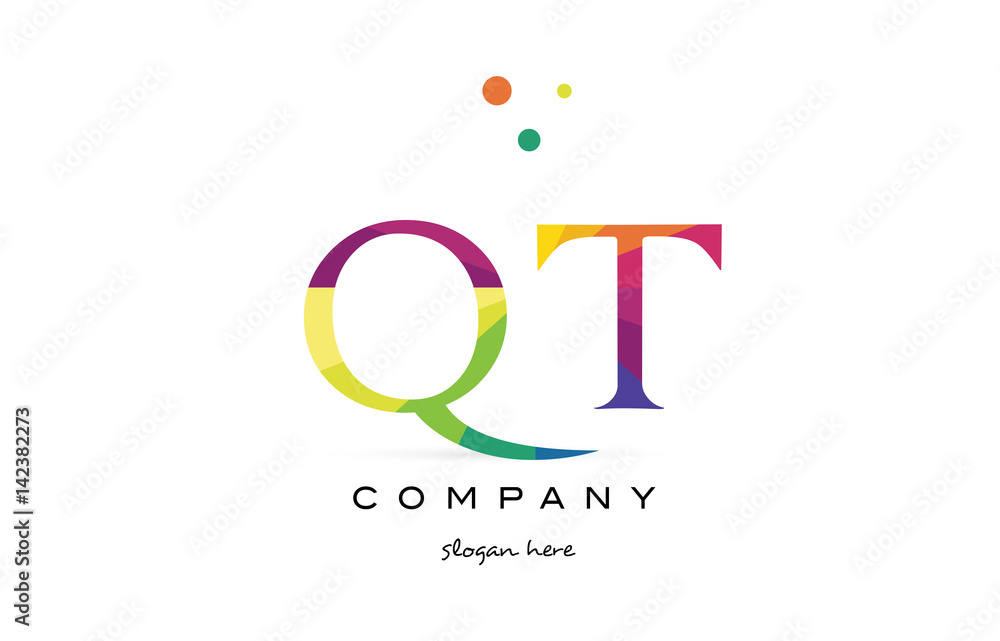 qt q t creative rainbow colors alphabet letter logo icon qt q t creative rainbow colors alphabet letter logo icon
