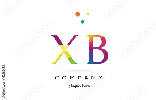 xb x b  creative rainbow colors alphabet letter logo icon