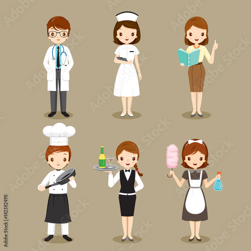 People With Different Occupations Set, Profession, Avatar, Worker, Job, Duty