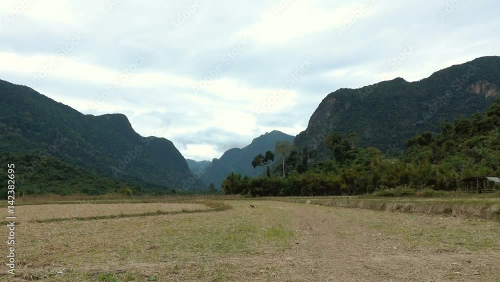 Beautiful landscape with mountains and rice terraces near Ban Na village, Laos. Pan footage shot in winter time.
Beautiful landscape with mountains and rice terraces near Ban Na village, Laos. Pan footage shot in winter time.