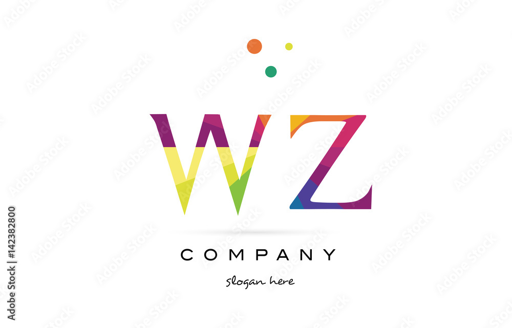 wz w z creative rainbow colors alphabet letter logo icon wz w z creative rainbow colors alphabet letter logo icon
