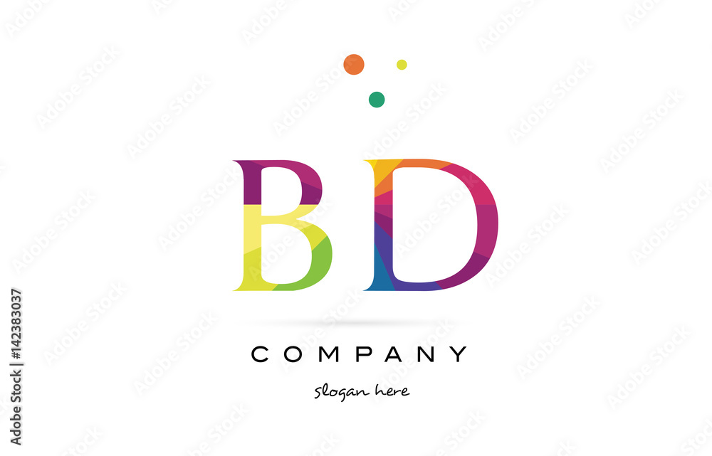 bd b d creative rainbow colors alphabet letter logo icon bd b d creative rainbow colors alphabet letter logo icon