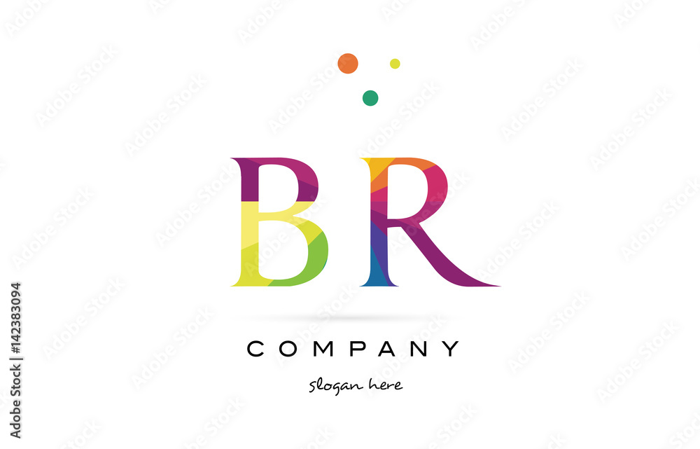 br b r creative rainbow colors alphabet letter logo icon br b r creative rainbow colors alphabet letter logo icon