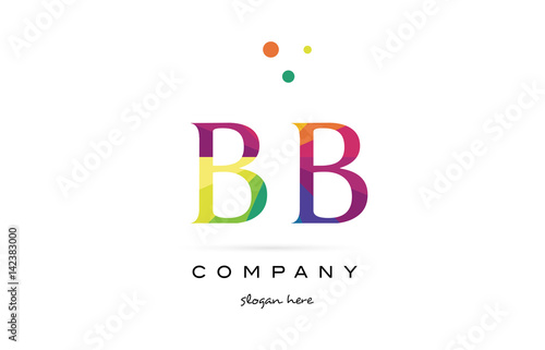 bb b b  creative rainbow colors alphabet letter logo icon