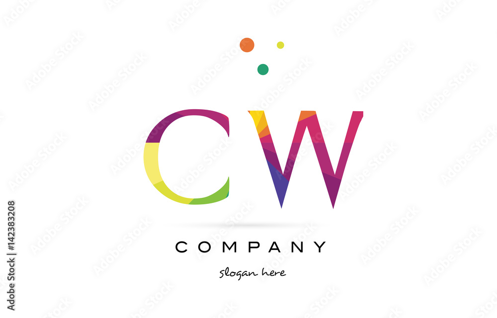 cw c w creative rainbow colors alphabet letter logo icon cw c w creative rainbow colors alphabet letter logo icon