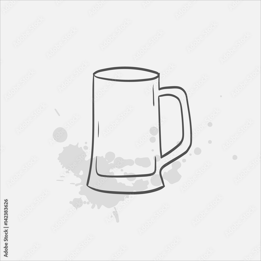 beer stein glass vector sketch icon beer stein glass vector sketch icon