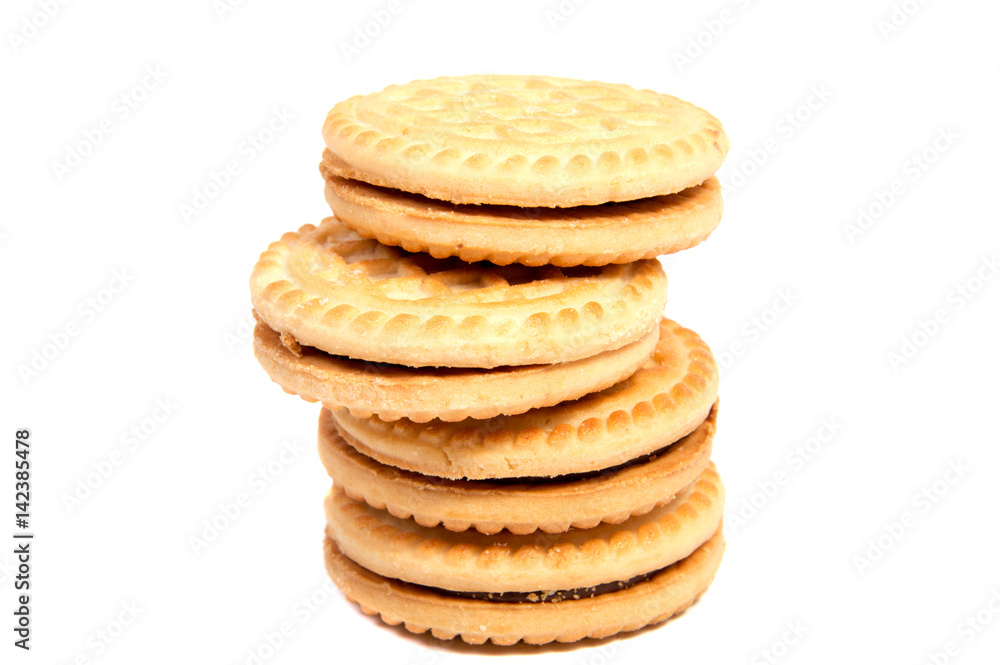 Shortbread biscuits on a white background . . . Shortbread biscuits on a white background . . .