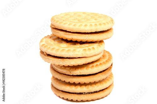 Shortbread biscuits on a white background . . .