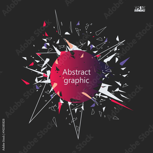 Graphic illustration with geometric pattern.