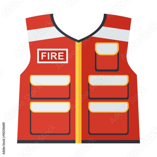 fire vest on white