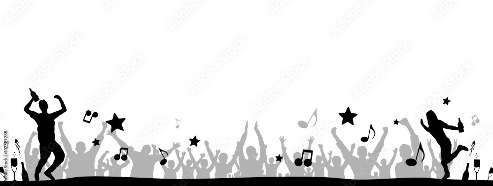 Silhouette Menschen und Musik Silhouette Menschen und Musik