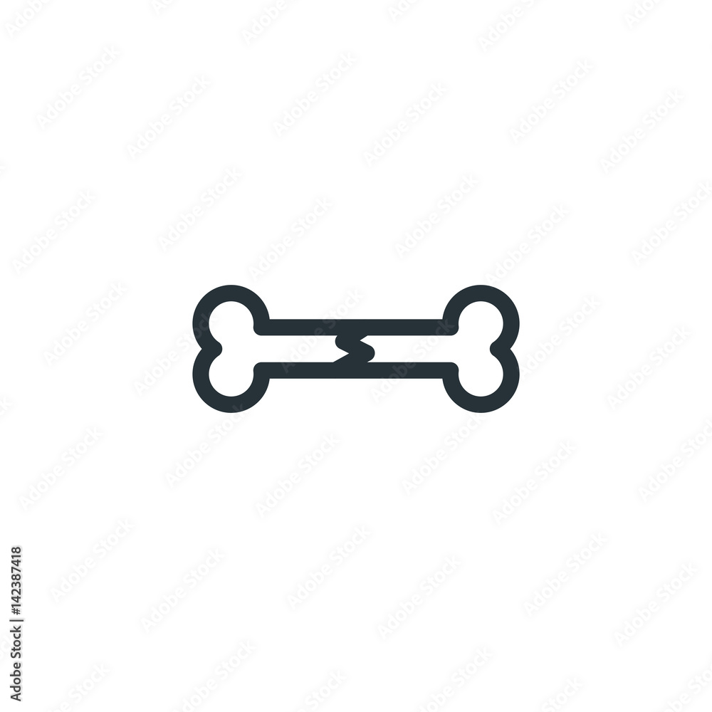 Broken bone vector icon Broken bone vector icon
