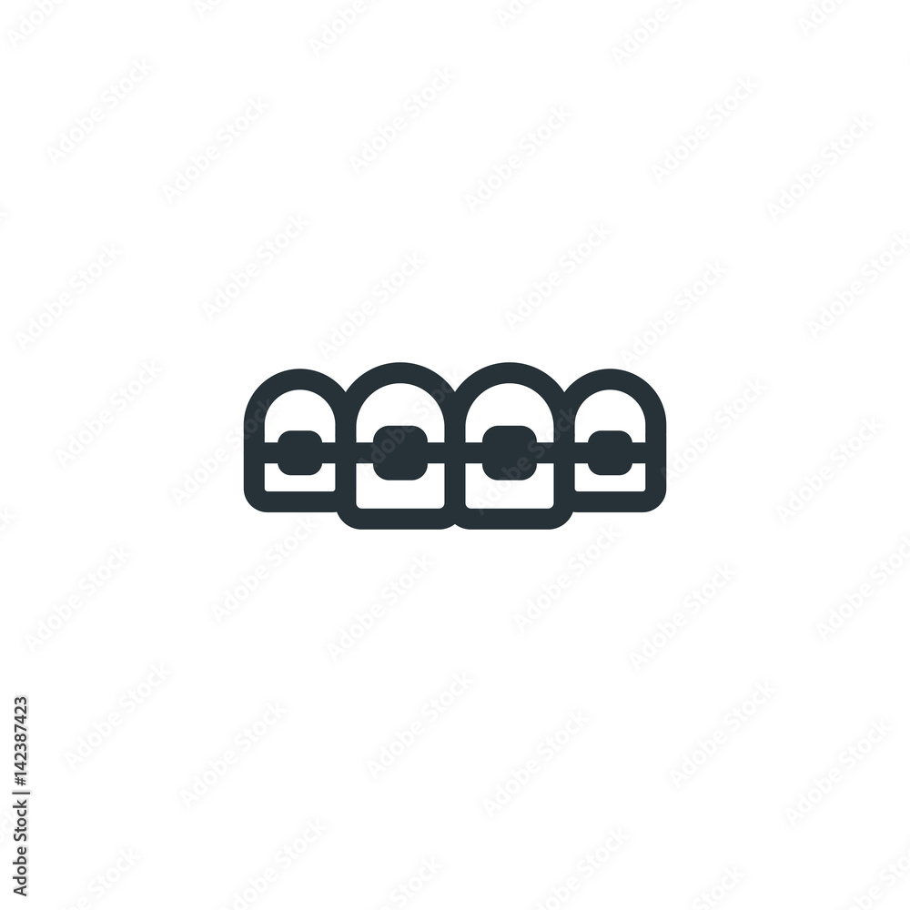 Tooth brace vector icon Tooth brace vector icon