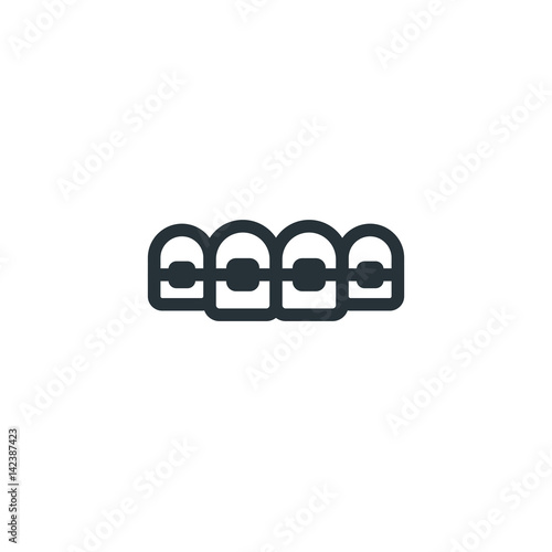 Tooth brace vector icon