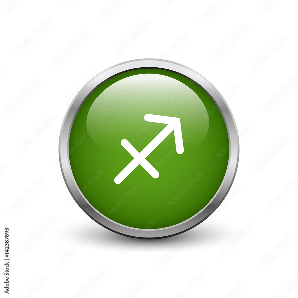 Virgo zodiac symbol, black button with metal frame and shadow Virgo zodiac symbol, black button with metal frame and shadow