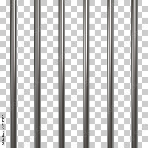 Prison bars isolated on transparent. Vector illustration. Way out to freedom concept
