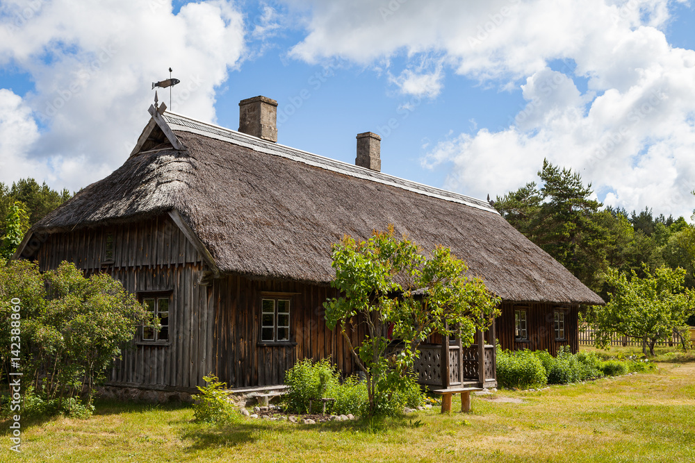 Wooden rural house, Baltic traditions, Latvia