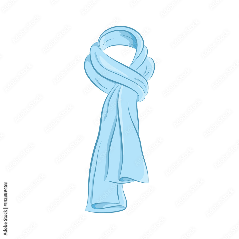 Vecteur Stock Realistic scarf. Women fashion accessories. The blue