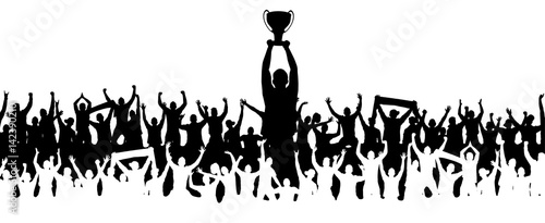 Background with cheering people